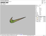 Swoosh Baby Yoda 01 Embroidery File 4 size