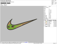 Swoosh Baby Yoda 01 Embroidery File 4 size