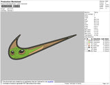 Swoosh Baby Yoda 01 Embroidery File 4 size