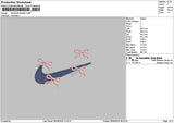 Swoosh Bows Embroidery File 6 sizes