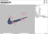 Swoosh Bows Embroidery File 6 sizes