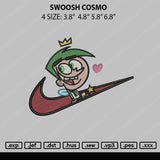 Swoosh Cosmo Embroidery File 4 sizes