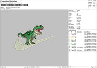 Swoosh Dino Embroidery File 6 sizes