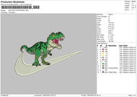 Swoosh Dino Embroidery File 6 sizes