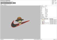 Swoosh D Luffy Embroidery File 5 sizes