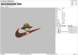 Swoosh D Luffy Embroidery File 5 sizes