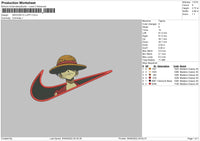 Swoosh D Luffy Embroidery File 5 sizes