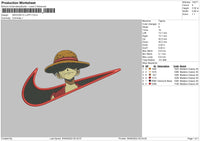 Swoosh D Luffy Embroidery File 5 sizes