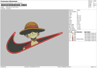 Swoosh D Luffy Embroidery File 5 sizes