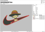 Swoosh D Luffy Embroidery File 5 sizes