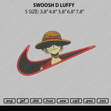 Swoosh D Luffy Embroidery File 5 sizes