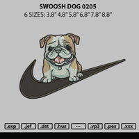 Dog 0205b Embroidery File 6 sizes