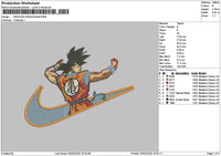 Swoosh Goku 0302 Embroidery File 6 sizes