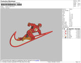 Swoosh Flash Embroidery File 4 size