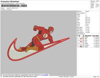 Swoosh Flash Embroidery File 4 size