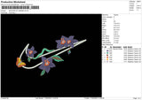 Swoosh Flowers 02 Embroidery File 6 sizes