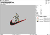 Swoosh Football 03 Embroidery File 6 sizes