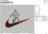 Swoosh Football 03 Embroidery File 6 sizes