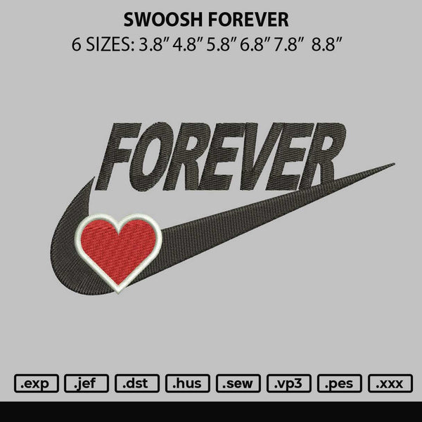 Swoosh Forever Embroidery File 6 sizes