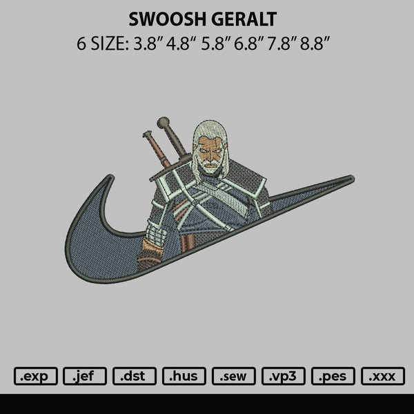 Swoosh Geralt Embroidery File 6 sizes