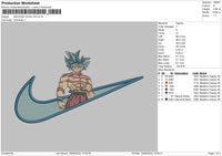 Swoosh Goku V5 Embroidery File 5 sizes