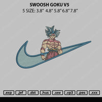 Swoosh Goku V5 Embroidery File 5 sizes