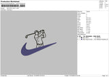 Swoosh golf Embroidery File 6 sizes