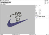 Swoosh golf Embroidery File 6 sizes