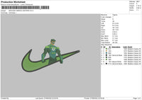Swoosh Green Lantern Embroidery File 5 sizes