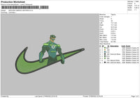Swoosh Green Lantern Embroidery File 5 sizes