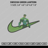 Swoosh Green Lantern Embroidery File 5 sizes
