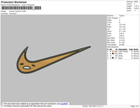 Swoosh Gudetama Embroidery File 4 size