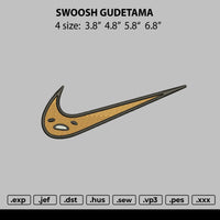 Swoosh Gudetama Embroidery File 4 size