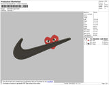 Swoosh With Heart Embroidery File 4 size