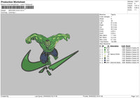 Swoosh Hulk Embroidery File 6 sizes