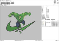 Swoosh Hulk Embroidery File 6 sizes