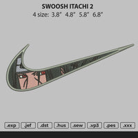 Swoosh Itachi 02 Embroidery File 4 size