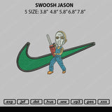 Swoosh Jason Embroidery File 5 sizes