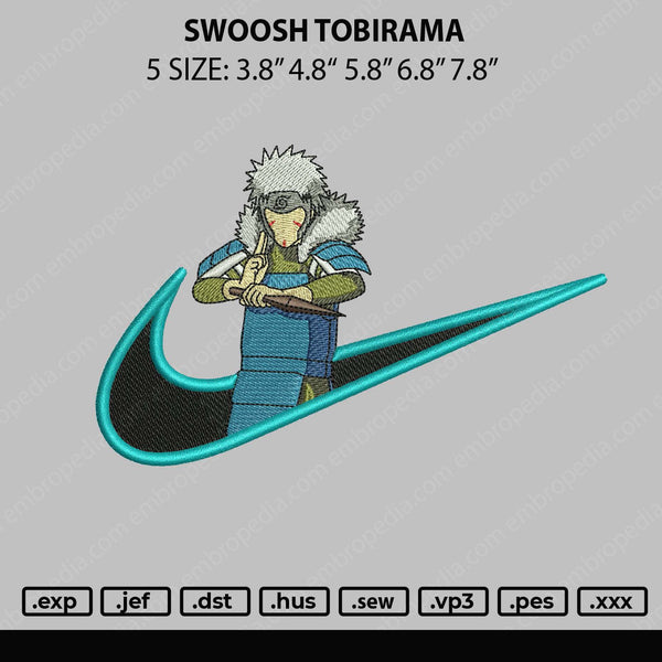 Swoosh Tobirama Embroidery File 5 sizes