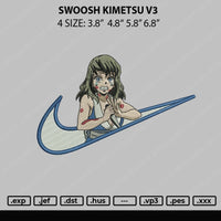 Swoosh Kimetsu V3 Embroidery File 4 sizes