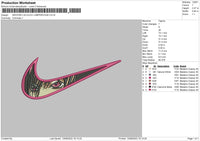 Swoosh Lelouch Embroidery File 5 sizes