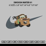 Swoosh Mater 01 Embroidery File 6 sizes
