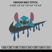 Swoosh Melt Stitch Embroidery File 6 sizes