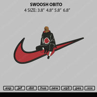 Swoosh Obito Embroidery File 4 size