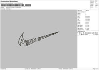 Swoosh Penntext Embroidery File 6 sizes