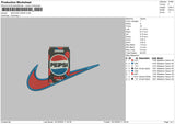 Swoosh Pepsi Embroidery File 6 sizes