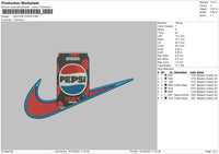 Swoosh Pepsi Embroidery File 6 sizes