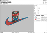 Swoosh Pepsi Embroidery File 6 sizes