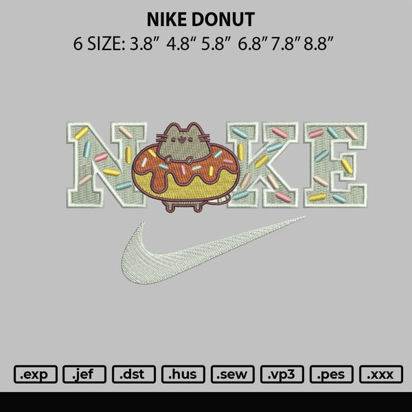 Nike Donut Embroidery File  sizes