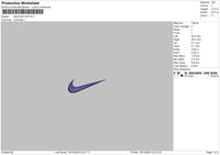 Swoosh Satin Embroidery File 6 sizes